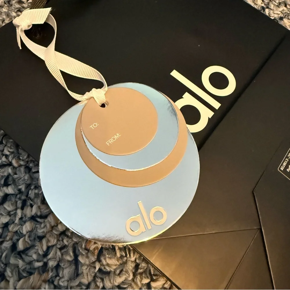 NWT ALO YOGA Holiday Gift Bag With Charm 10x4x8